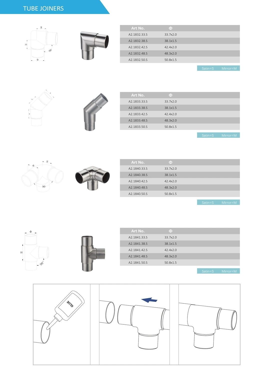 Decoration Banister Glass Stair Handrail Fittings Stainless Steel Handrail