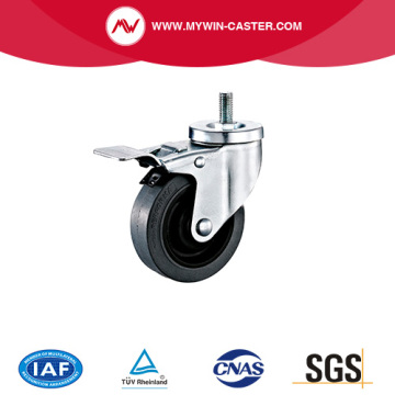 Medium Duty Threaded Stem Total Lock Conductive TPR Caster