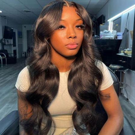 Body Wave 13x6 Lace Front Wig Natural Black Human Hair Pre Plucked Glueless Wigs For Women 14-30 Inch