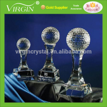 Promotional crystal golf trophy award, 3D scale golf model