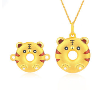 New Year Tiger Charm 24K Pure Gold Pendant