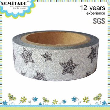 Glitter Holiday Decoration Glitter Adhesive Tape White For Diy Hand-Made Art Working