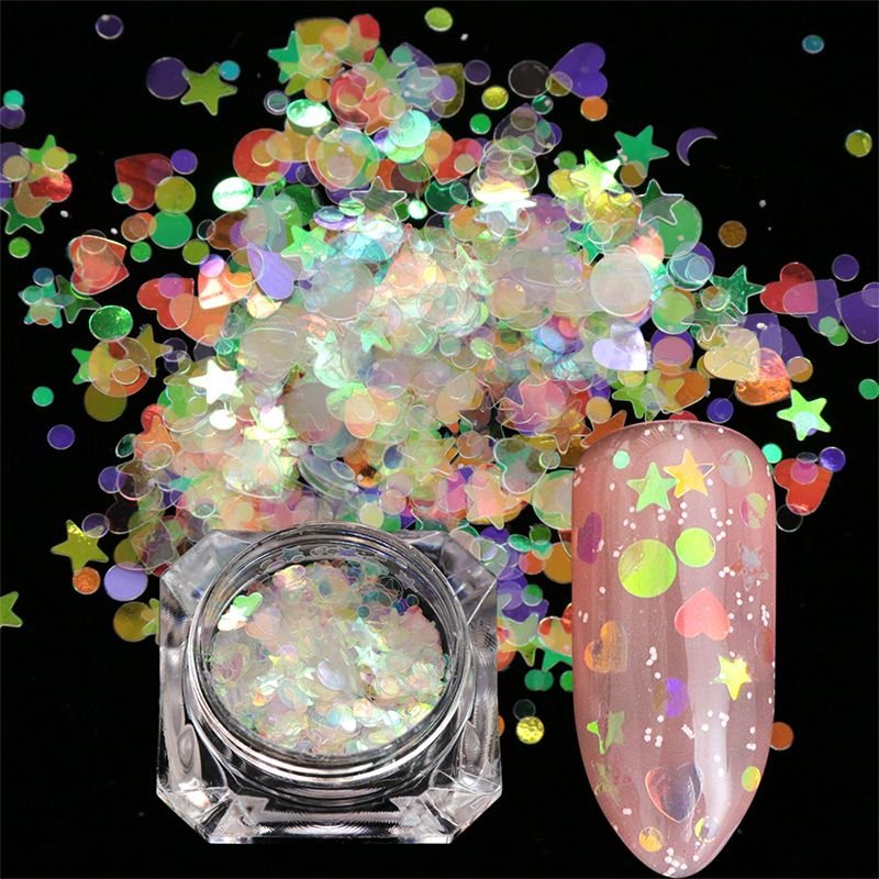 Iridescent and holographic Chunky glitters  for cosmetics, make up, nail art, decoration all festivals,craft, toys etc