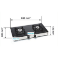 Glen 2 Alloy Burners LPG Gas Glass Cooker