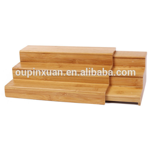 Estante de especia de bambú trapezoidal multicapa