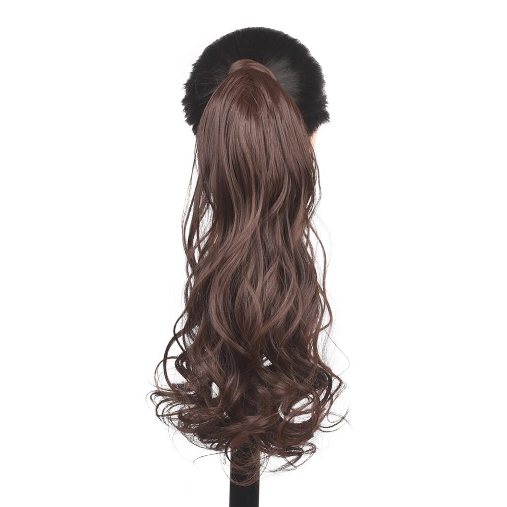 MYZYR 17inch Long Clip in P Onytail Hair Extension Wrap Around P Onytail Synthetic Fake P Ony Tail Hairpiece for Women 10-30days