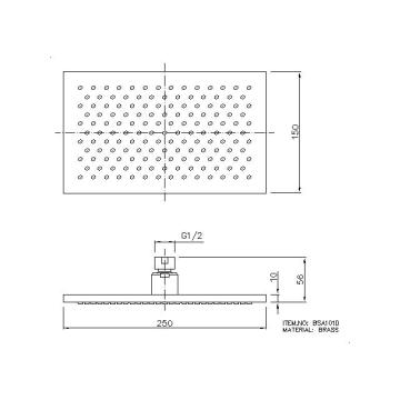 Diameter 250MM Dusjhode i messing