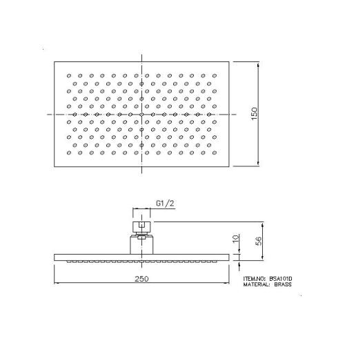 Diameter 250MM Dusjhode i messing