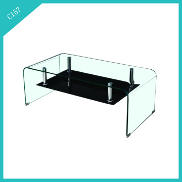 Mini clear bent tempered glass coffee table set