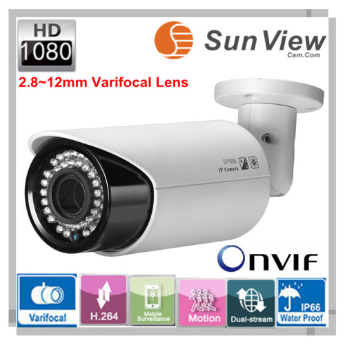 SunView SV-B2042V 5.0mp ONVIF waterproof varifocal lens surveillance system IR bullet 5.0 megapixel ip camera