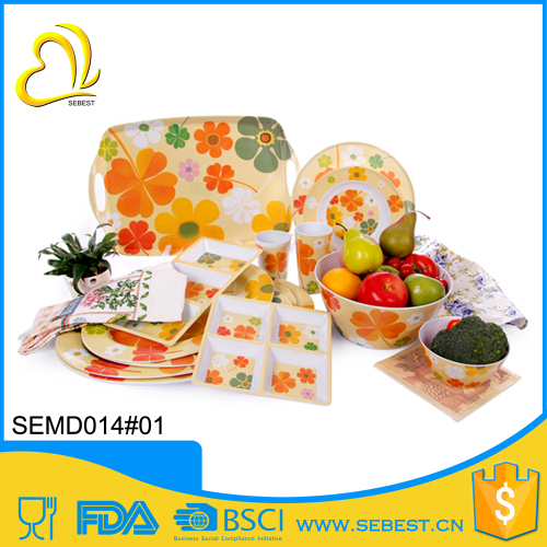 best selling products autumn design melamine bright colored dinnerware