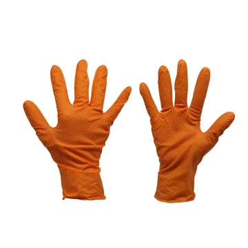 CE FDA Powder Free Black Nitrile gloves Orange