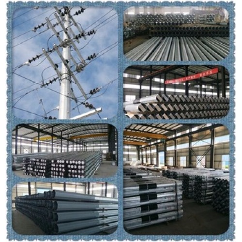 60FT 18M Galvanized Polygon Electric Steel Pole