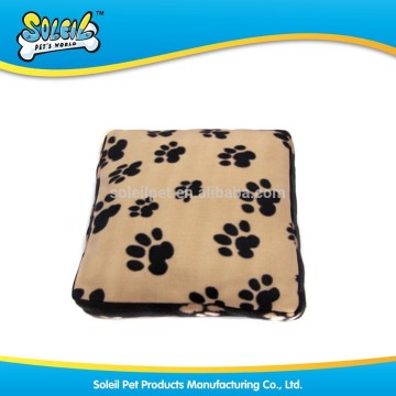 Soft Polyester Square Dog Cushion Pet Cushion With Paw Print