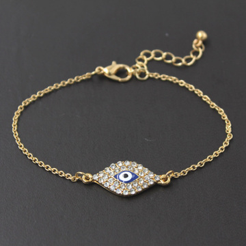 Evil Eye Beaded Hamsa Bracelet Rhinestone Pave Link Bracelet