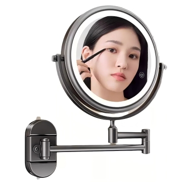 Dark Grey Extendable Vanity Mirror For Hotel Bathrooms