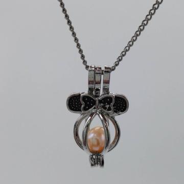 Silver Lantern with Bowknot Pendant Cage