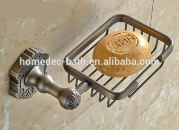 Antique brass plating shower wire soap shampoo basket soap holder