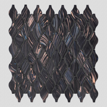 黒ガラスの不規則な形の溶融クラフトアートレンガ