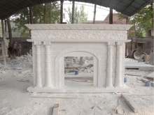 Hot sale modern home decor stone carvings and sculpture fireplace