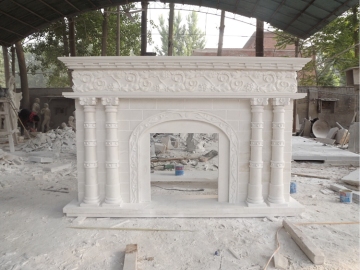 Hot sale modern home decor stone carvings and sculpture fireplace