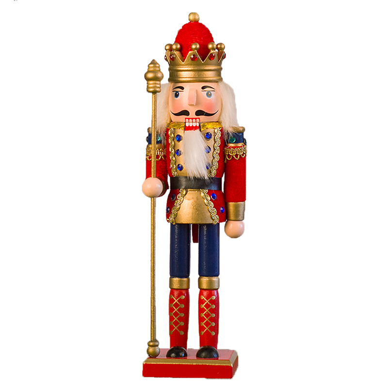 30cm Nutcracker kayu klasik untuk dekorasi Natal