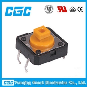 2015 CGC with 17 years work experience of 50mA 12VDC yellow high life time electric tact switch with capping