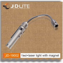 1 LED +laster Double switch Flexible light with magnetic base led bed head reading light