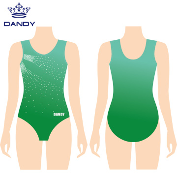 Spandex girls sleeveless gymnastics leotards