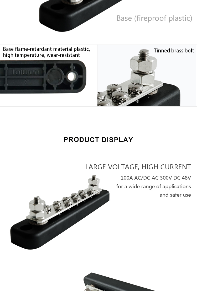 Genuine Marine Boat Caravan150A DC 10-way Busbar Marine Terminal Block