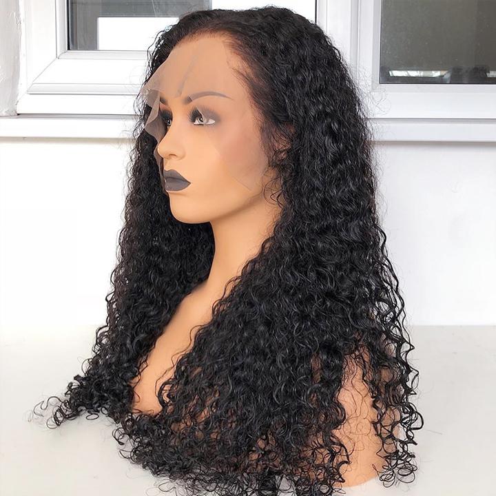 360 Frontal Closure Brazilian Remy Human Hair Deep Curly Weft Weave Preplucked 360 Lace Front Wigs