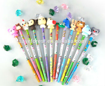 New Arrival 3D Shaped Animal Pencil Top Fun Erasers For Kids