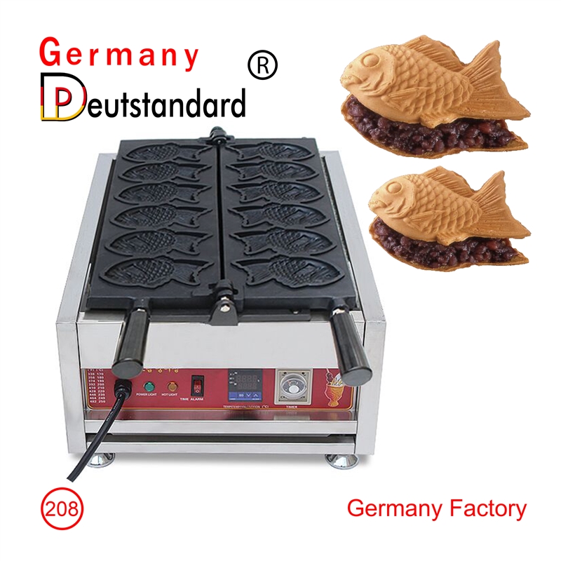 Máquina de taiyaki digital 6pcs máquina de gofres de pescado