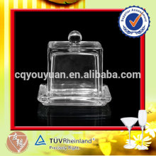 Transparent tempered glass dish with cover