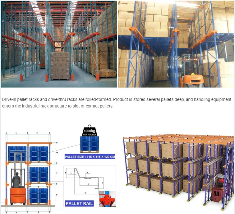 Warehouse Pallet Racking High Density Fifo Steel Metal Drive in Rack with CE Certificate