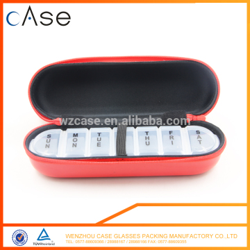 2016 lastest plastic Pill organiser with PU case