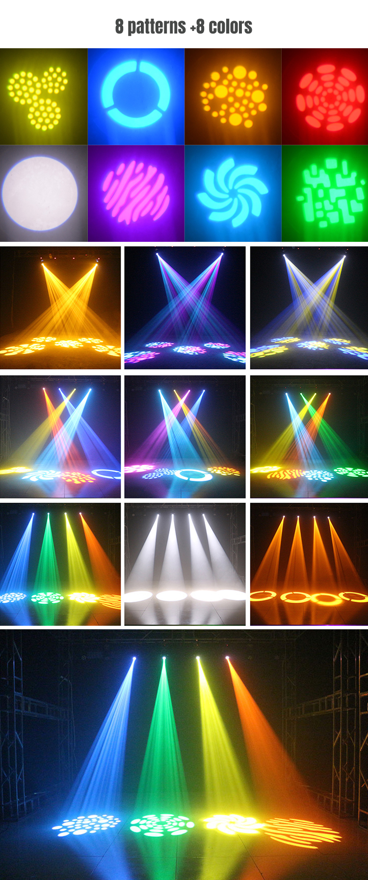 OKELI High Brightness 60w CMY DMX beam 3in1 led stage light