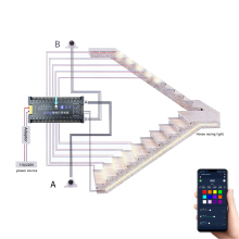 Smart Phone-Controlled LED Stair Lighting System for 20 Steps with Motion Sensor