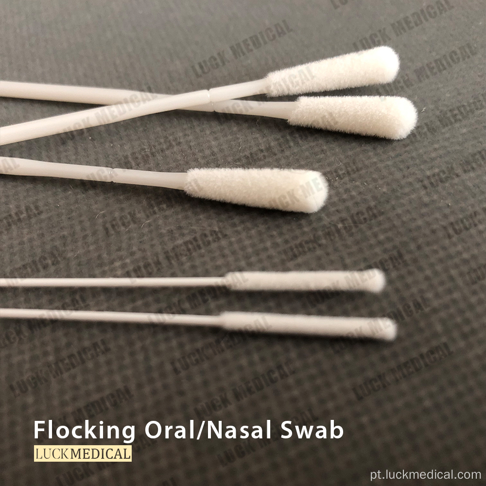 Coleta de vírus descartável Flocked swab nasal oral