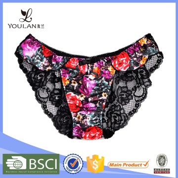 Fantasy OEM service flower printing sexy fancy underwear women panty