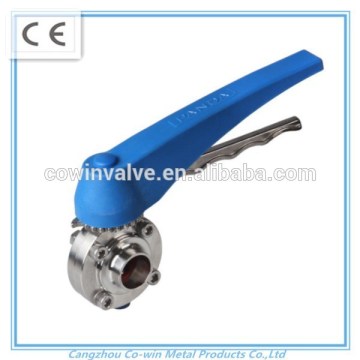 Cangzhou Supply 304 stainless steel santiary butterfly valve