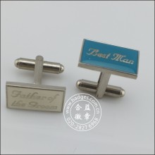Accessoires de vêtements, boutons de manchette en métal carré avec logo (GZHY-XK-085)
