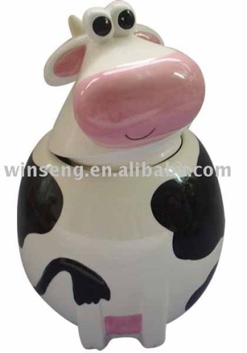 white milk cow shaped ceramic mason jars,ceramic milk cow cookie