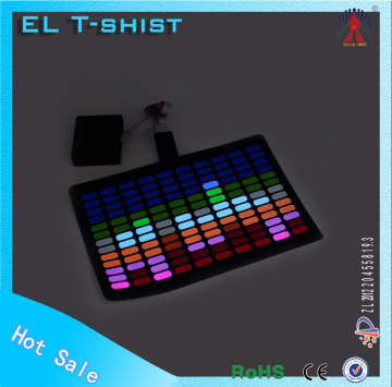 Voice activated el t-shirt 2016 fashion t-shirts electronic music el t-shirt