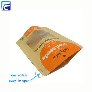 Tiefdruck-Druckkraftpapier-Taschen mit Reißverschluss für Lebensmittel