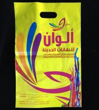 LDPE plastic shopping punch handle bag