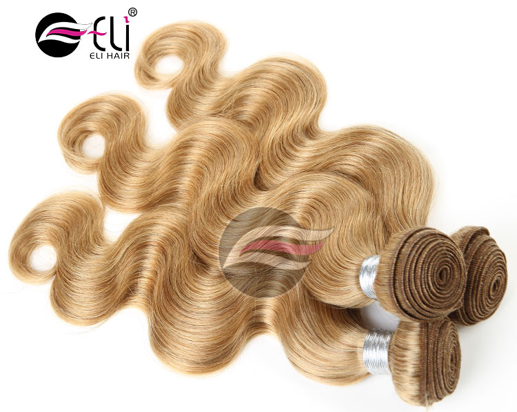 Wholesale Cheap Honey Blonde Brazilian Hair Weave, 100% Unprocessed Virgin Human Hair Blonde