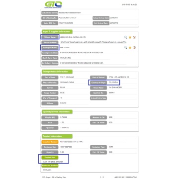 Data Perdagangan Bracket-USA Handrail