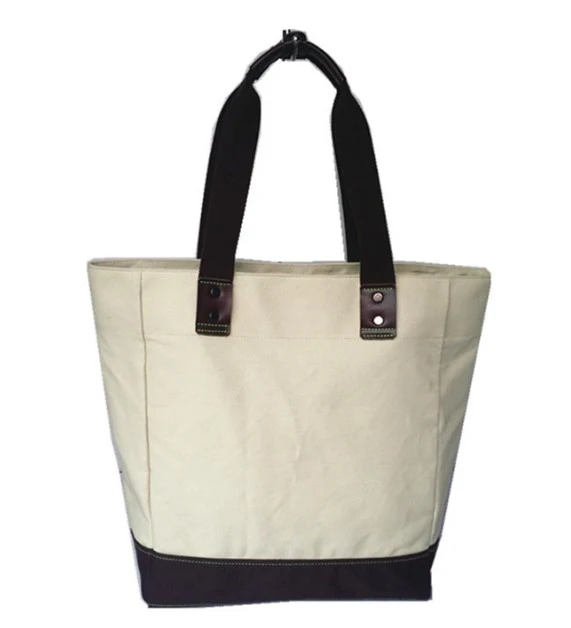 Leather Tote Environmental Protection Bags, Canvas Tote Bags with Customized Logo