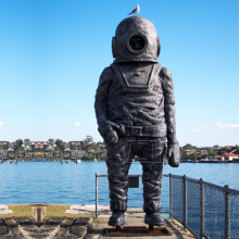 Outdoor decoration metal statue bronze diver sculpture